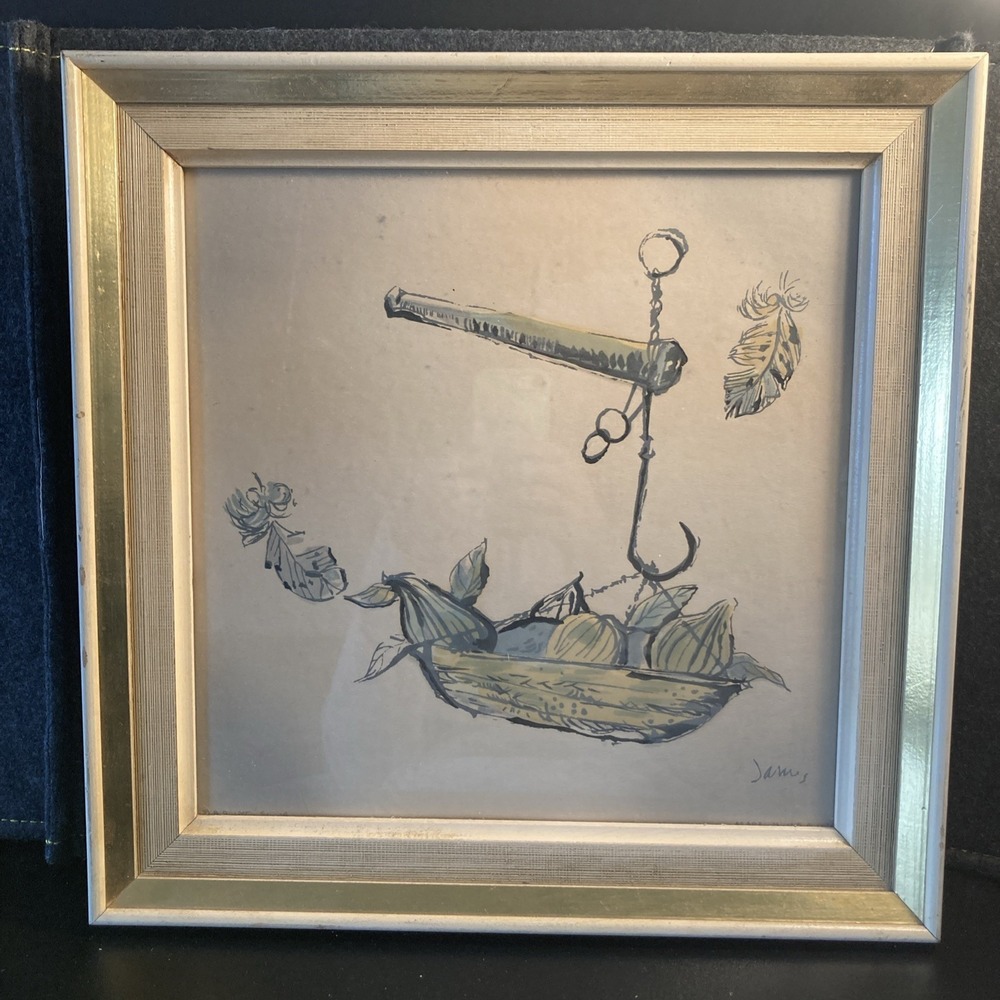 Vtg Mid-Century Kitchen Scale Print 15X15 Framed Illinois Molding Co. Chicago